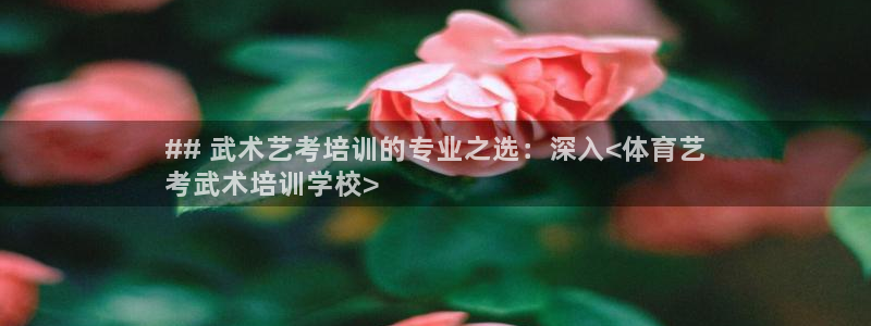 焦点娱乐平台注册账号：## 武术艺考培训的专业之选：